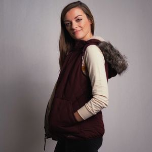 Eddie Bauer Quilted Sherpa-lined Hooded Vest - XS
